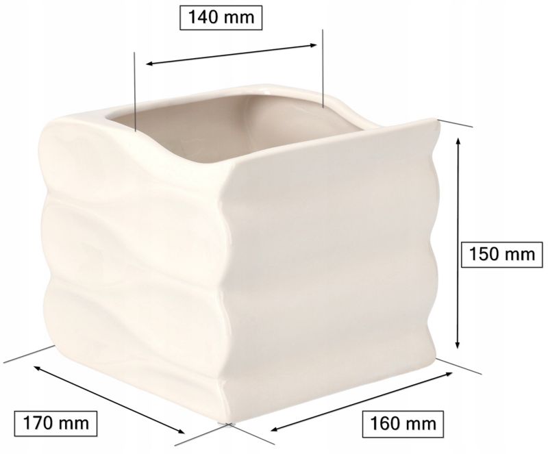 Doniczka ceramiczna KOTARBAU 15 cm biała 1 szt.