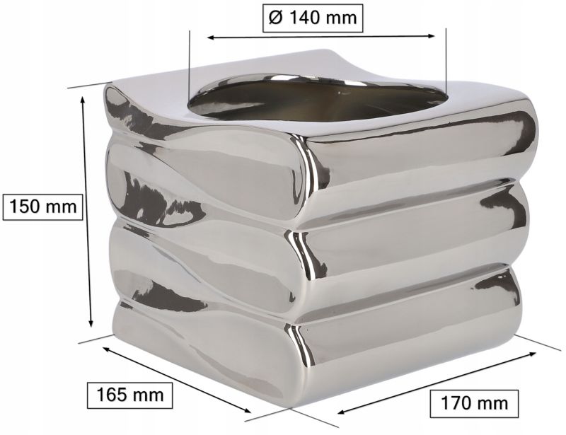 Doniczka ceramiczna KOTARBAU 15 cm srebrna 1 szt.