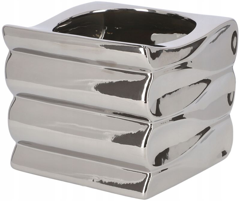 Doniczka ceramiczna KOTARBAU 15 cm srebrna 1 szt.
