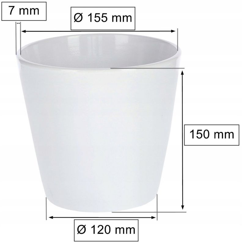 Doniczka ceramiczna KOTARBAU 16 cm biała 2 szt.