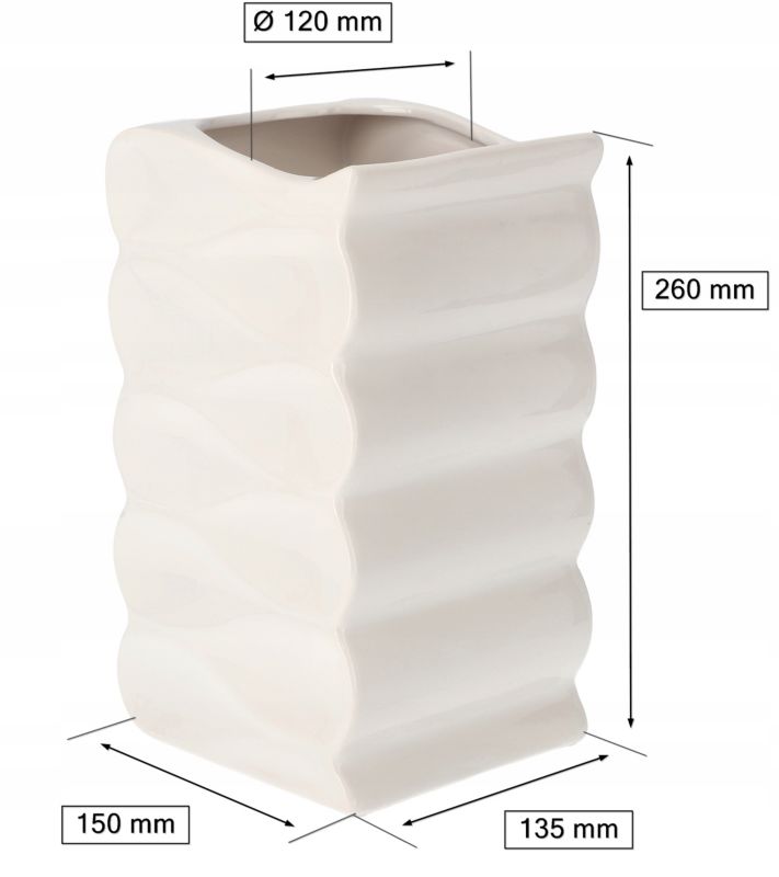 Doniczka ceramiczna KOTARBAU 26 cm biała 1 szt.