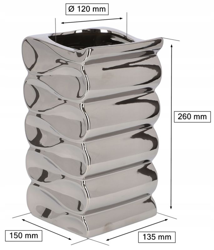 Doniczka ceramiczna KOTARBAU 26 cm srebrna 1 szt.