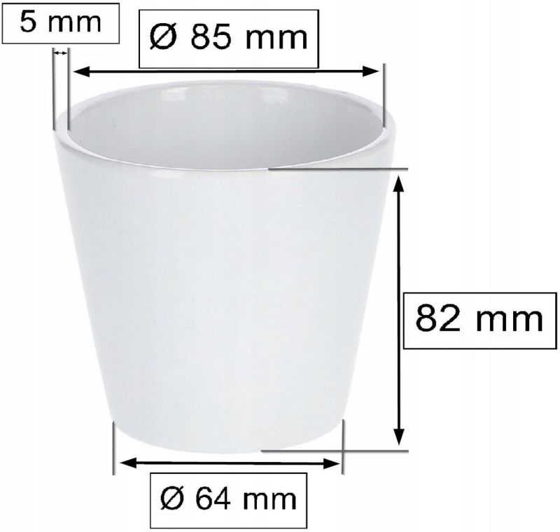 Doniczka ceramiczna KOTARBAU 9 cm biała 2 szt 1 szt.