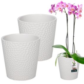 Doniczka ceramiczna KOTARBAU biała 12 cm 2 szt.