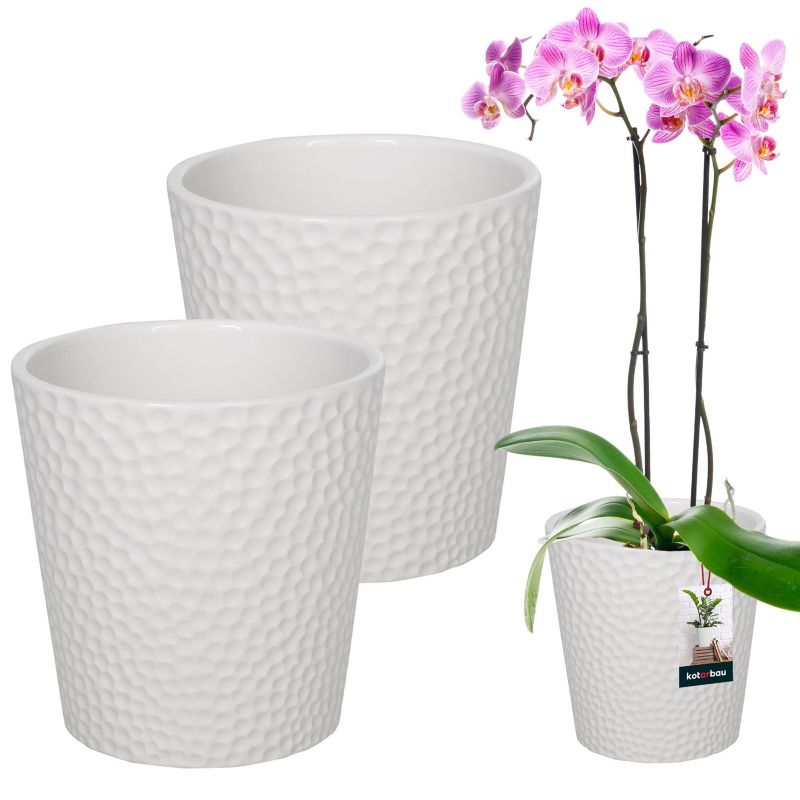 Doniczka ceramiczna KOTARBAU biała 9,5 cm 2 szt.