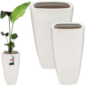 Doniczka ceramiczna KOTARBAU biała z odpływem 2 szt.