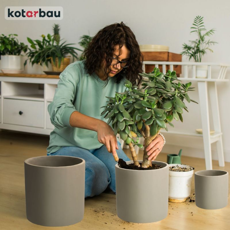 Doniczka ceramiczna KOTARBAU cylinder betonowa 23 cm 1 szt.