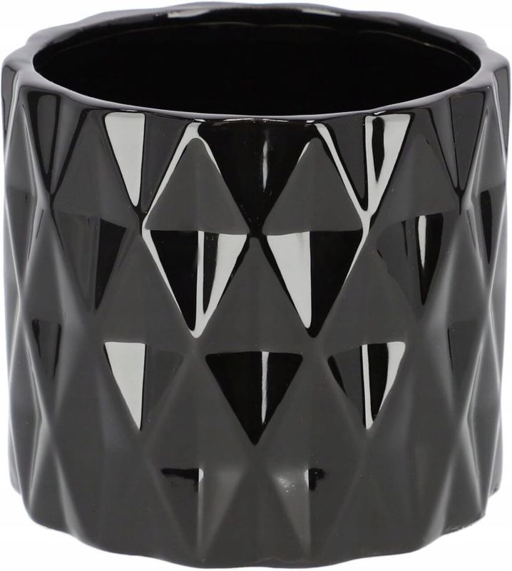 Doniczka ceramiczna KOTARBAU cylinder czarna 12 cm 1 szt.