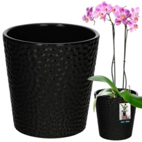 Doniczka ceramiczna KOTARBAU czarna 9,5 cm 1 szt.