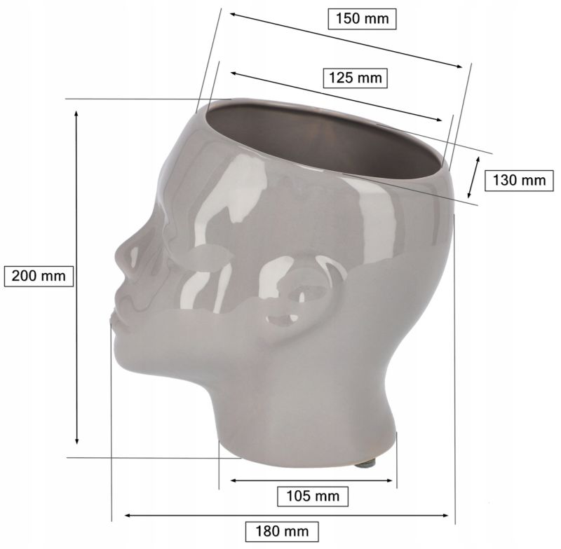 Doniczka ceramiczna KOTARBAU głowa 12,5 cm 1 szt.