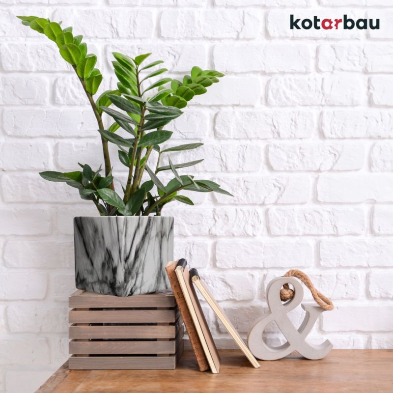 Doniczka ceramiczna KOTARBAU marmurowa kwadratowa 12x12 cm 2 szt.