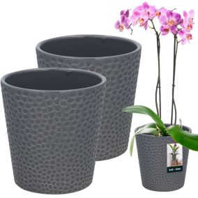 Doniczka ceramiczna KOTARBAU popiel 9,5 cm 2 szt.