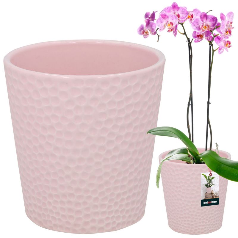 Doniczka ceramiczna KOTARBAU różowa 9,5 cm 1 szt.