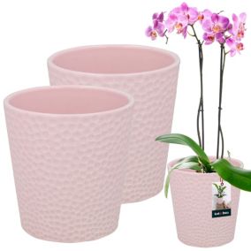 Doniczka ceramiczna KOTARBAU różowa 9,5 cm 2 szt.
