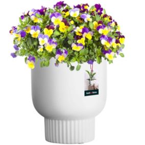 Doniczka ceramiczna KOTARBAU szkliwiona biała 12 cm 1 szt.