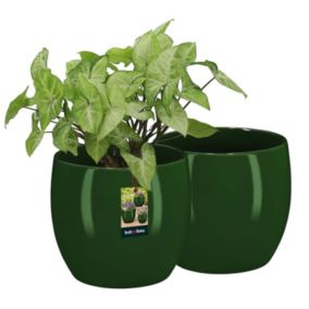 Doniczka ceramiczna KOTARBAU szkliwiona zielona 10 cm 2 szt.