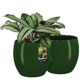 Doniczka ceramiczna KOTARBAU szkliwiona zielona 19 cm 2 szt.