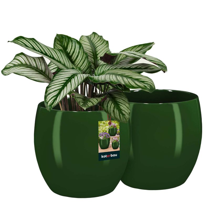Doniczka ceramiczna KOTARBAU szkliwiona zielona 21 cm 2 szt.