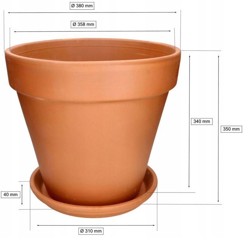 Doniczka ceramiczna KOTARBAU terakota 39 cm 1 szt.