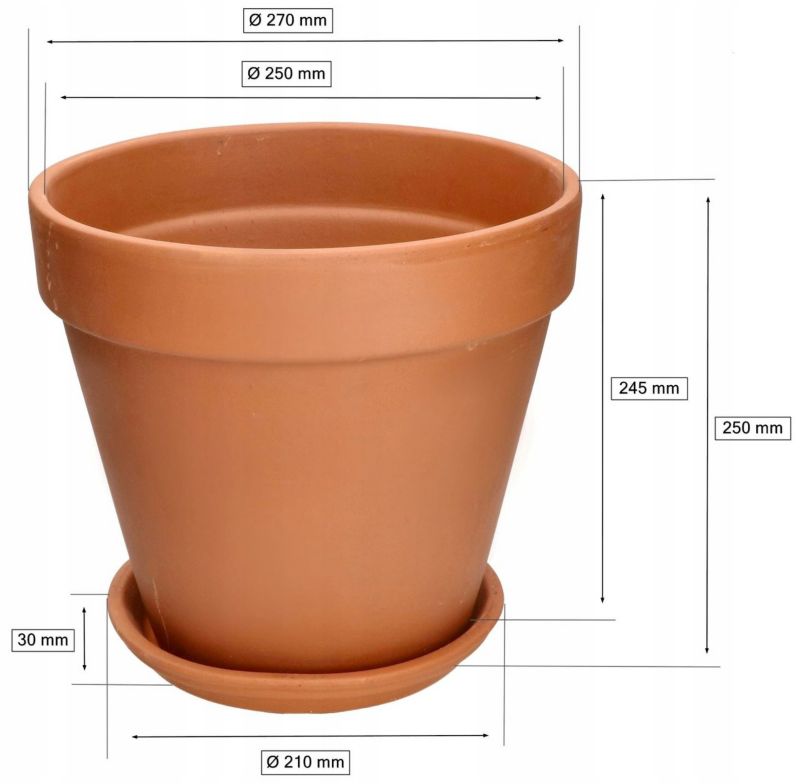 Doniczka ceramiczna KOTARBAU terakota podstawka 27 cm 1 szt.
