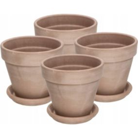 Doniczka ceramiczna KOTARBAU terakota z podstawką 15 cm 4 szt.