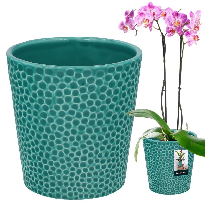 Doniczka ceramiczna KOTARBAU turkus 12 cm 1 szt.