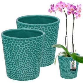Doniczka ceramiczna KOTARBAU turkus 9,5 cm 2 szt.
