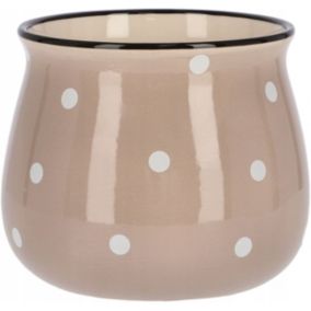 Doniczka ceramiczna KOTARBAU w grochy beżowa 125 mm 1 szt.