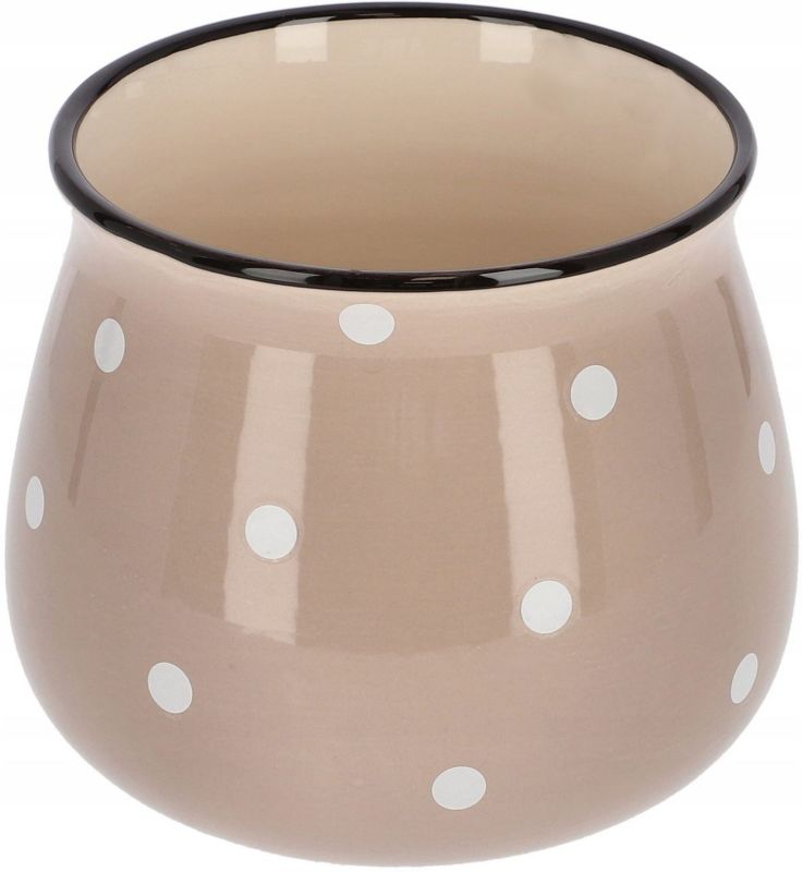 Doniczka ceramiczna KOTARBAU w grochy beżowa 125 mm 1 szt.