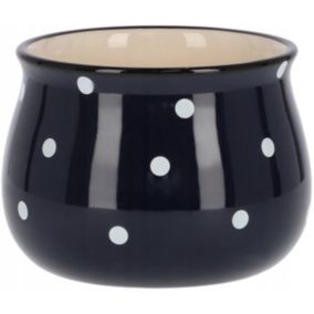 Doniczka ceramiczna KOTARBAU w grochy granatowa 110 mm 1 szt.
