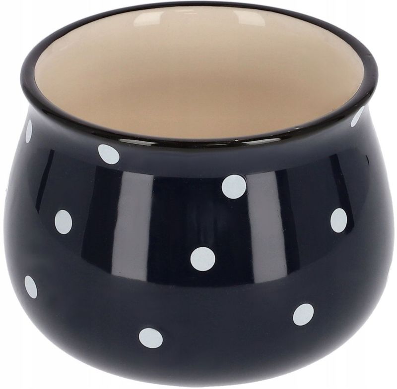 Doniczka ceramiczna KOTARBAU w grochy granatowa 110 mm 1 szt.