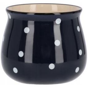 Doniczka ceramiczna KOTARBAU w grochy granatowa 125 mm 1 szt.