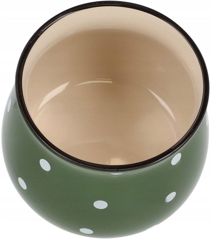 Doniczka ceramiczna KOTARBAU w grochy zielona 110 mm 1 szt.