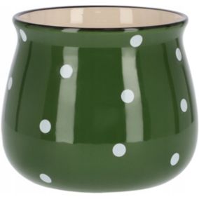 Doniczka ceramiczna KOTARBAU w grochy zielona 125 mm 1 szt.