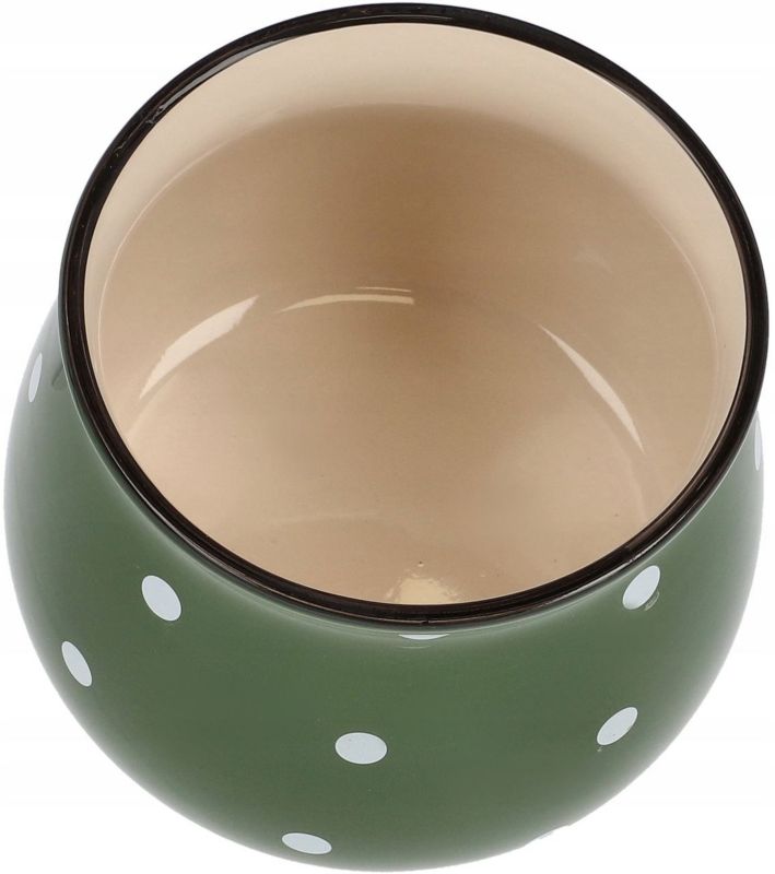 Doniczka ceramiczna KOTARBAU w grochy zielona 125 mm 1 szt.