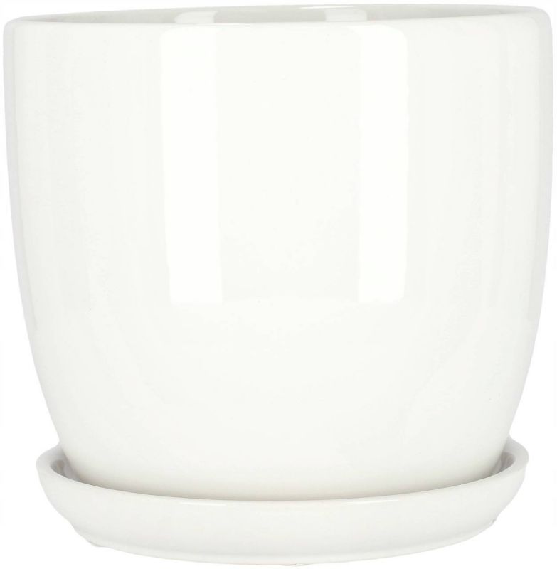 Doniczka ceramiczna KOTARBAU z podstawką biała 17 cm 2 szt.