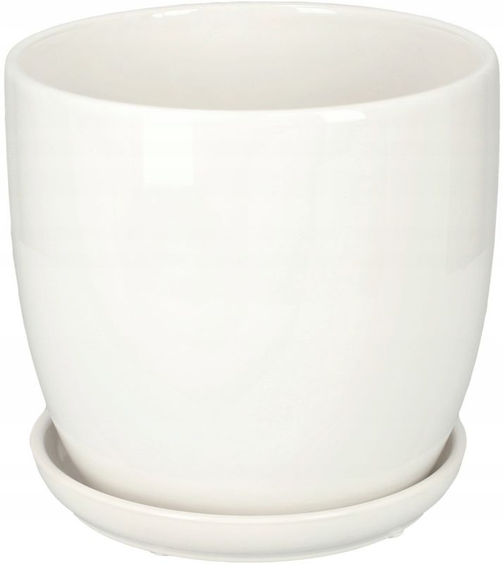 Doniczka ceramiczna KOTARBAU z podstawką biała 20 cm 1 szt.