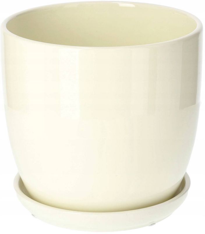 Doniczka ceramiczna KOTARBAU z podstawką kremowy 17 cm 1 szt.