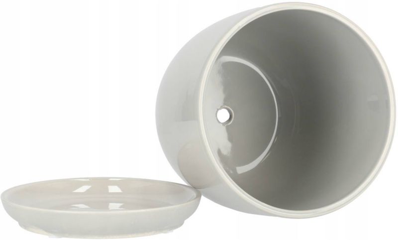 Doniczka ceramiczna KOTARBAU z podstawką szara 15 cm 1 szt.