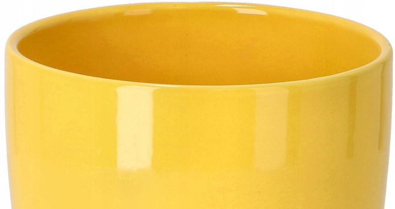 Doniczka ceramiczna KOTARBAU z podstawką żółta 17 cm 2 szt.