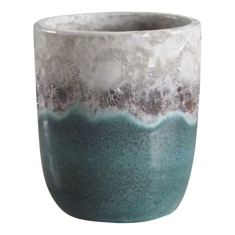 Doniczka ceramiczna mała 21 cm zielona