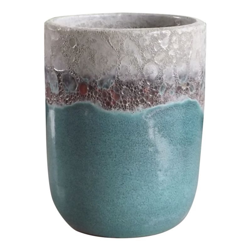 Doniczka ceramiczna średnia 28 cm zielona