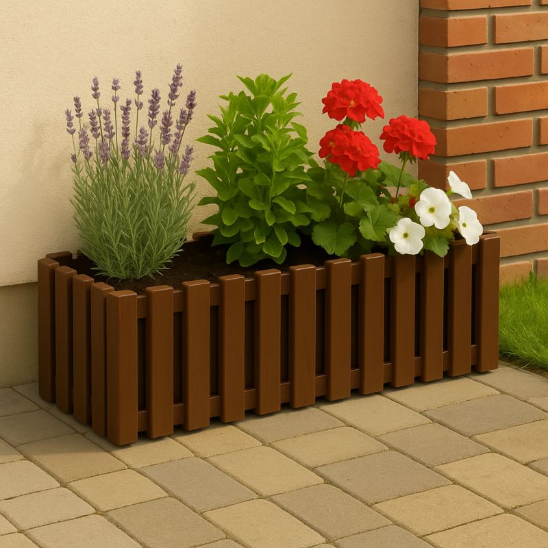 Doniczka Deco4Home płotek skrzynka brązowa 58cm 1 szt.