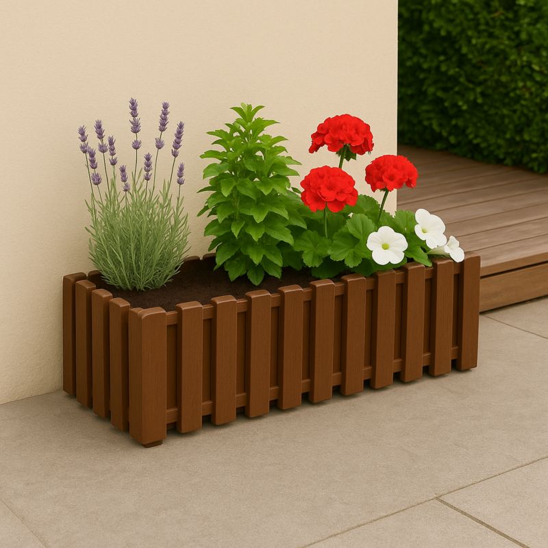 Doniczka Deco4Home płotek skrzynka brązowa 58cm 1 szt.