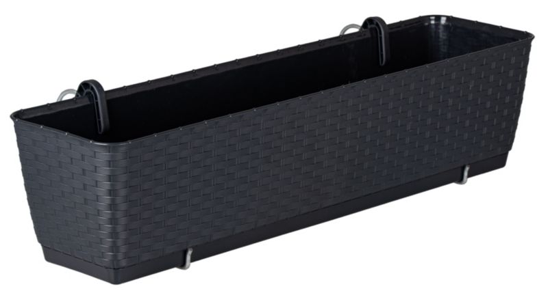 Doniczka Deco4Home Rattan skrzynka balkonowa antracyt 49cm 1 szt.