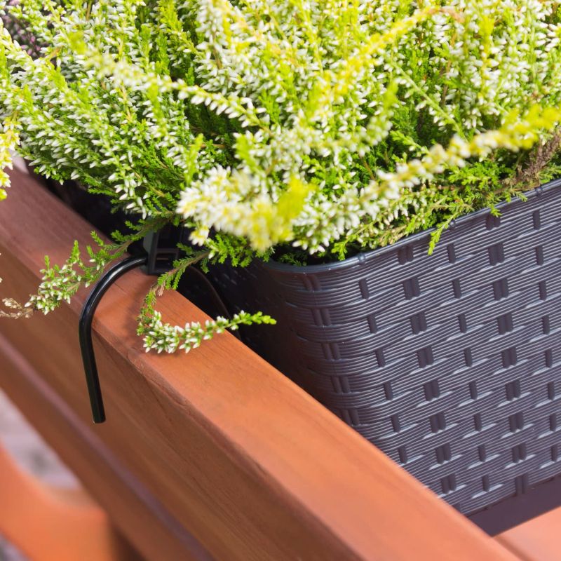 Doniczka Deco4Home Rattan skrzynka balkonowa antracyt 49cm 1 szt.