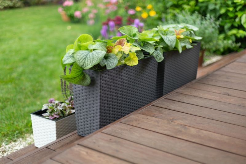 Doniczka Deco4Home Rattan skrzynka kwietnik antracyt 50x58cm 1 szt.