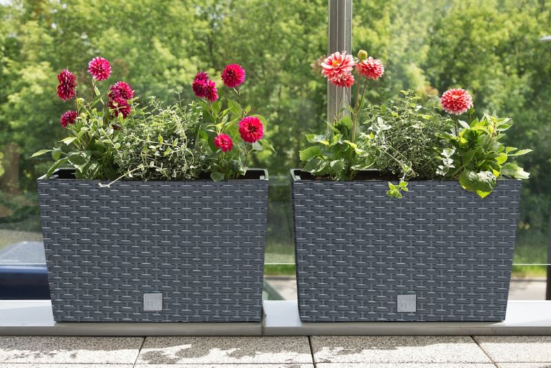 Doniczka Deco4Home Rattan skrzynka kwietnik antracyt 50x58cm 1 szt.