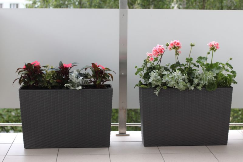 Doniczka Deco4Home Rattan skrzynka kwietnik antracyt 50x58cm 1 szt.