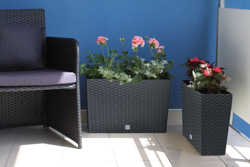 Doniczka Deco4Home Rattan skrzynka kwietnik antracyt 50x58cm 1 szt.